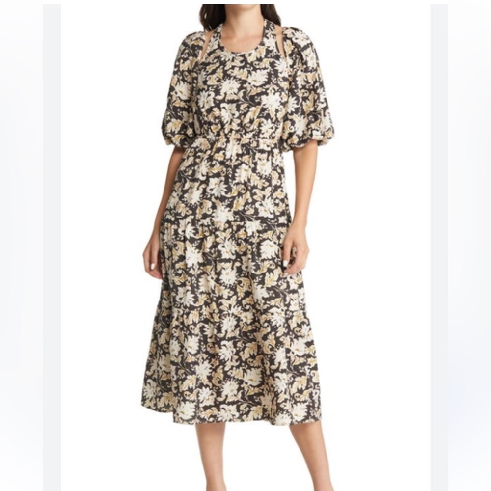 Moon River Floral Cut Out Halter Dress Size Small